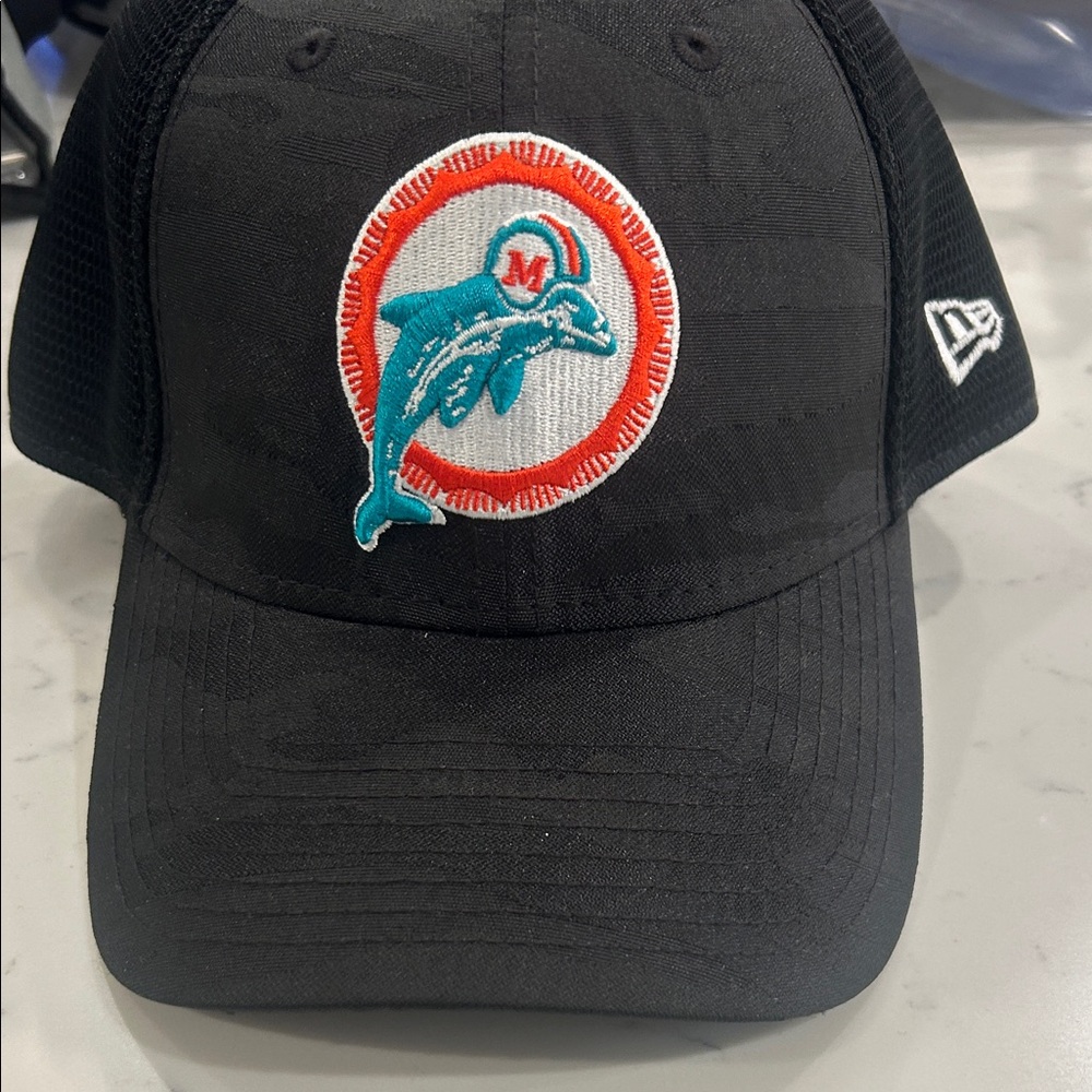 New Era Black Cap with Dolphin Emblem